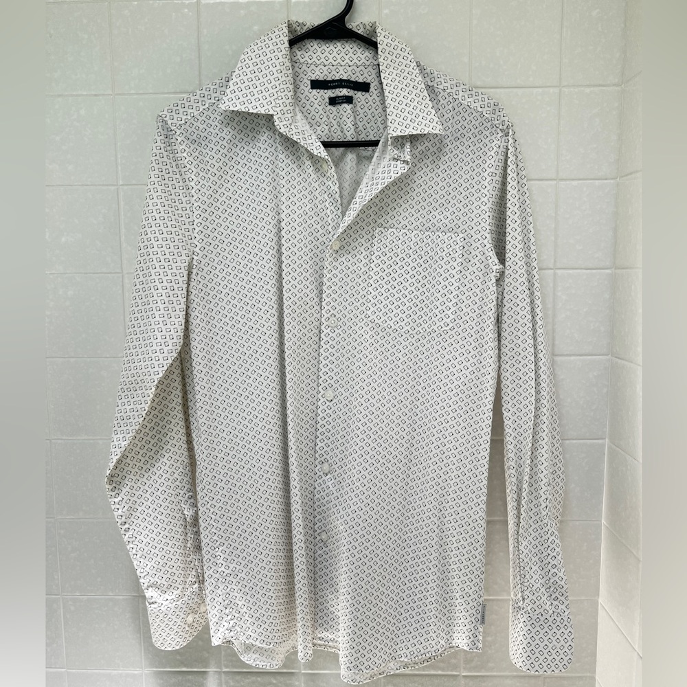 PERRY ELLIS slim fit stretch dress shirt-SIZE S